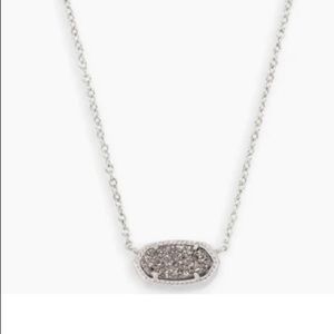 LIKE NEW Kendra Scott Elisa Silver Pendant Necklace (Platinum Drusy)